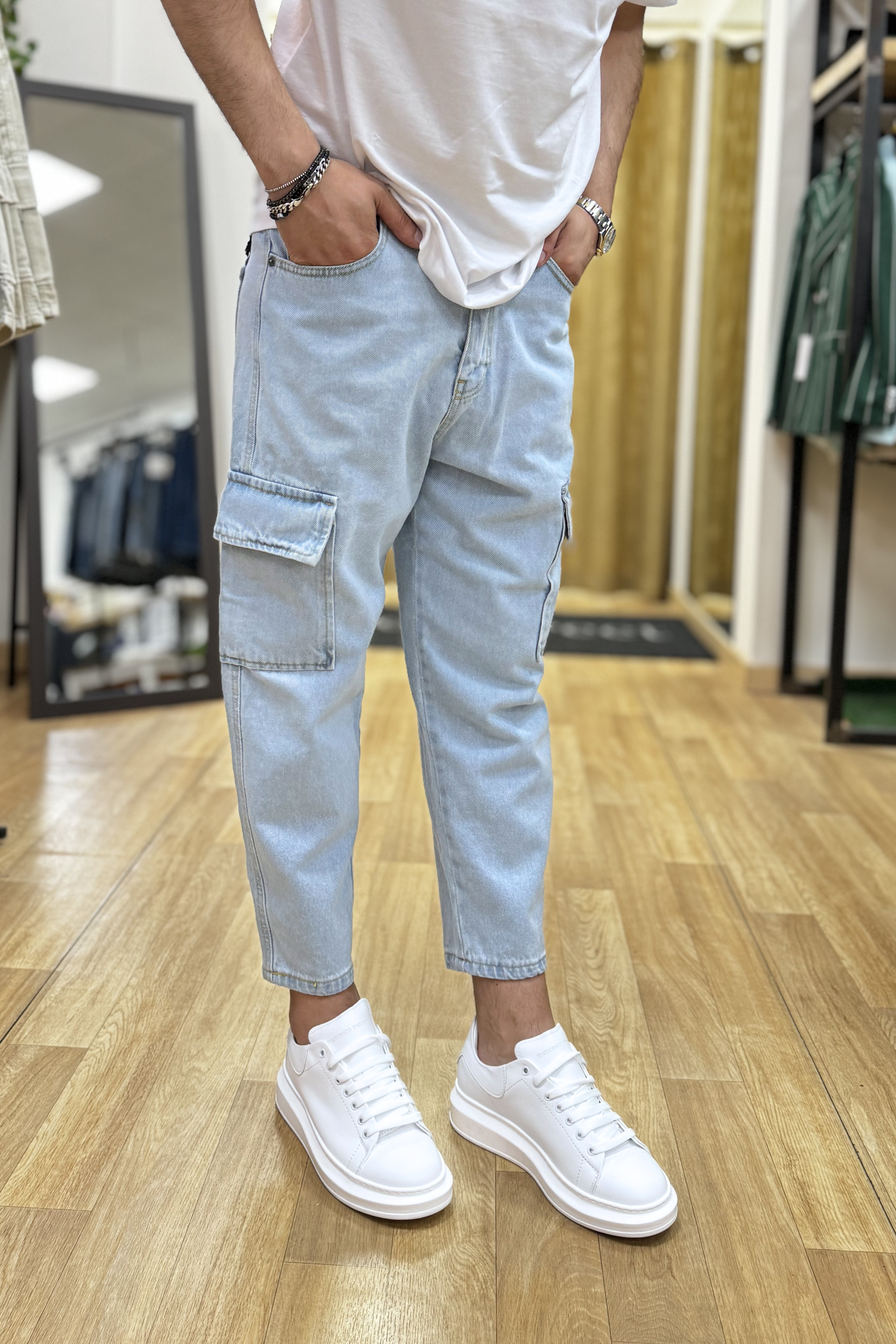 Jeans Cargo Different Chiaro