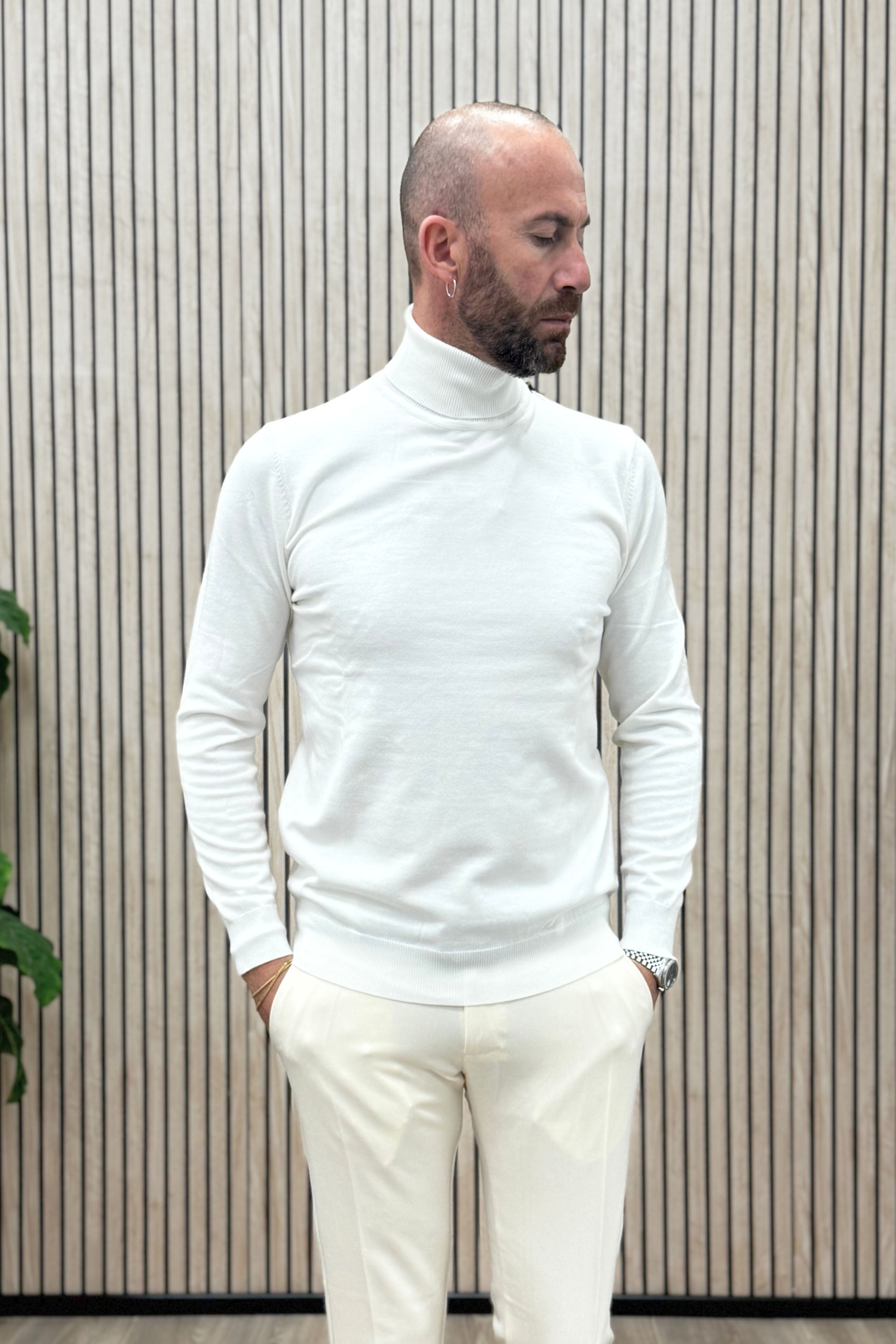 Maglia Dolcevita Bianco