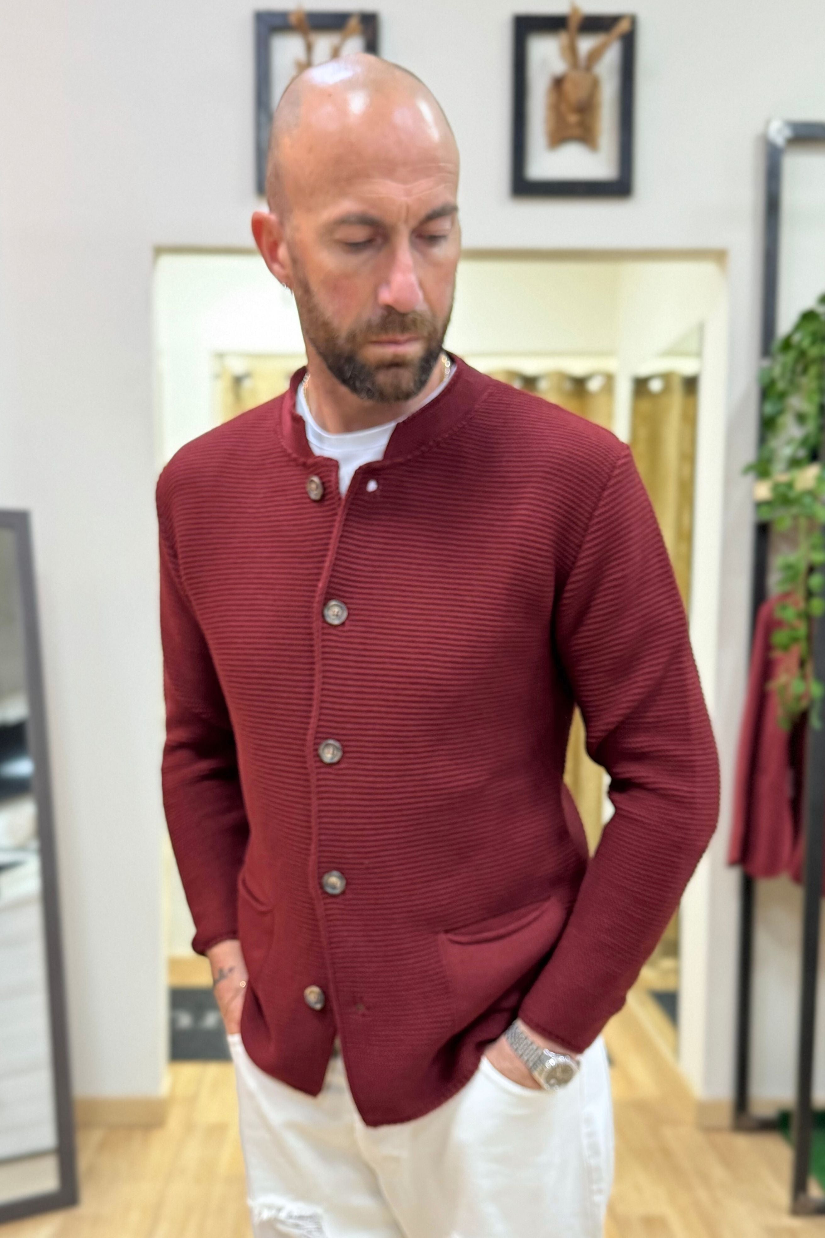 Cardigan Koreano Bordeaux